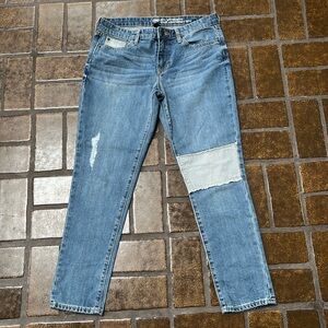 Gap Mid-Rise Patchwork Sexy Boyfriend Jean